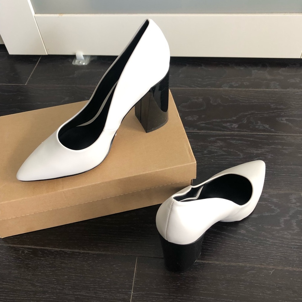 Matt & Nat Black and White Chunky / Block Heels